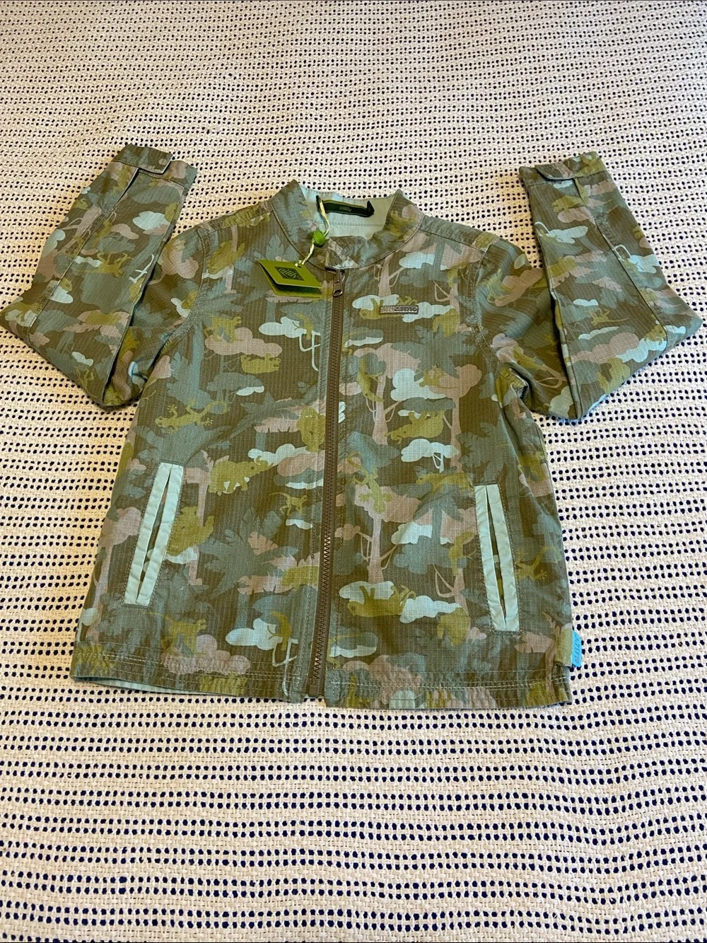 Oilily Kids Camo Ripstop Wildlife Research Full Zip-Up Size 7- 8 year old child